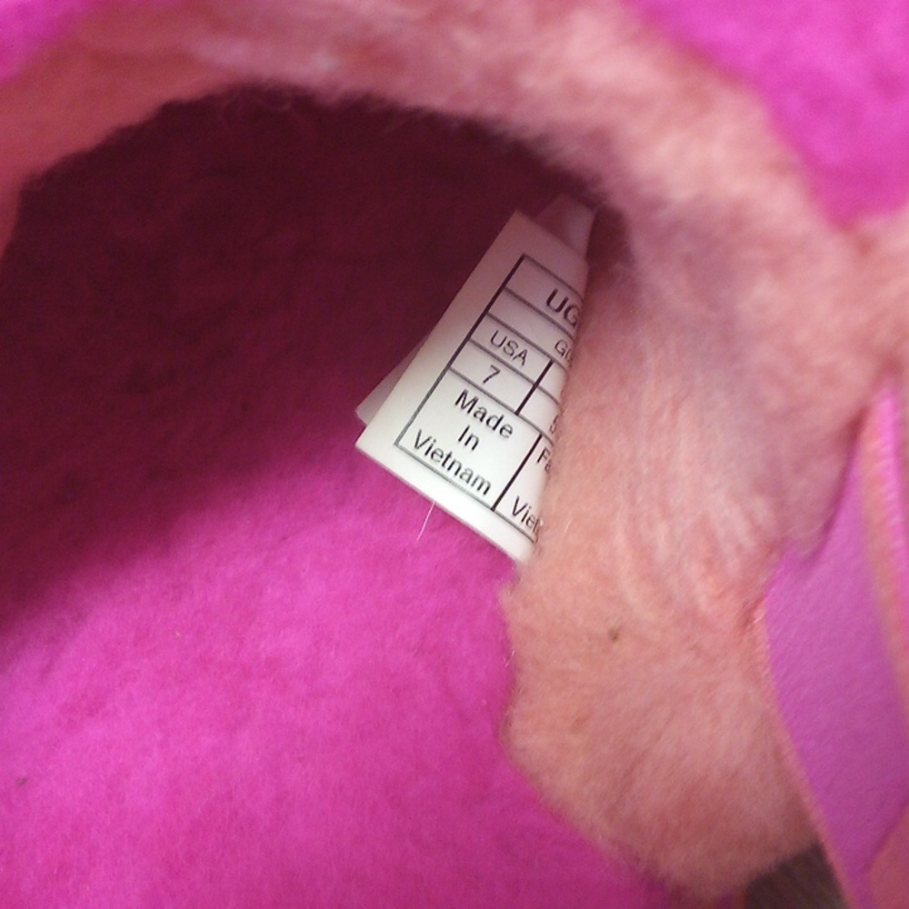 UGG Disco Pink and Orange Fluffy Platforms - Picture 6 of 6